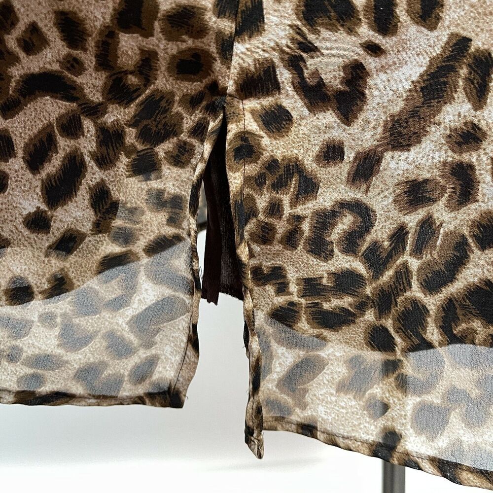 Metro‎ 22 Women's Top 3X Brown Animal Print - Picture 4 of 10